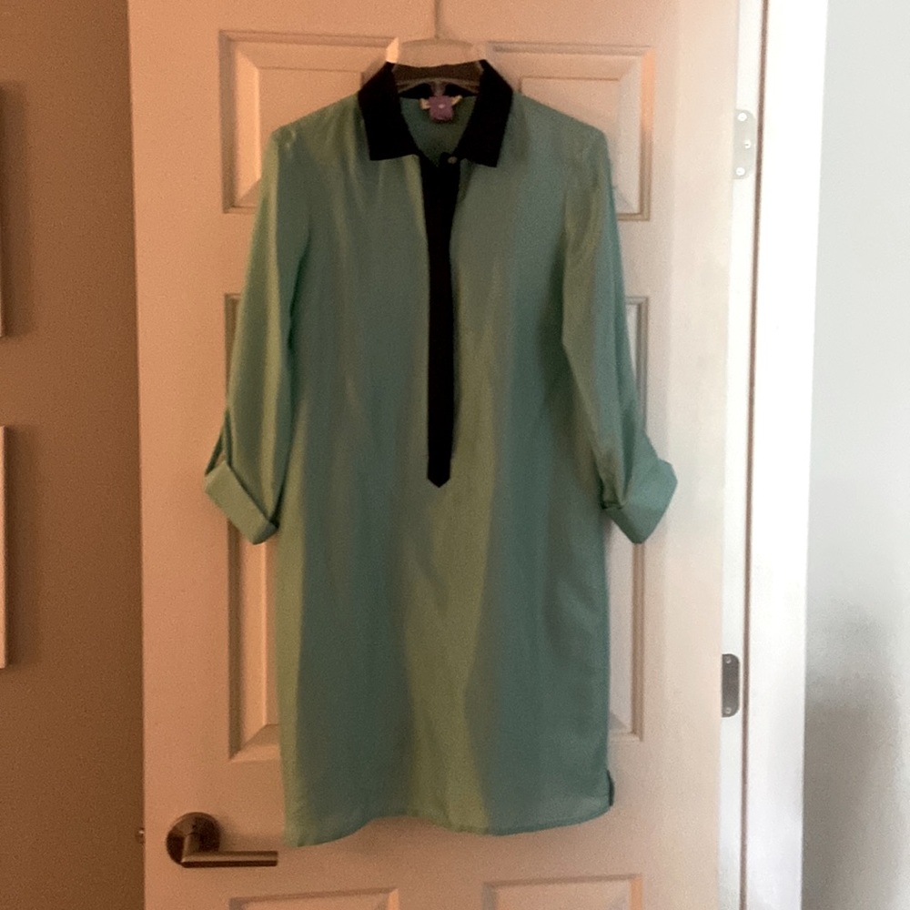 Vineyard Vines front button dress aqua size 4